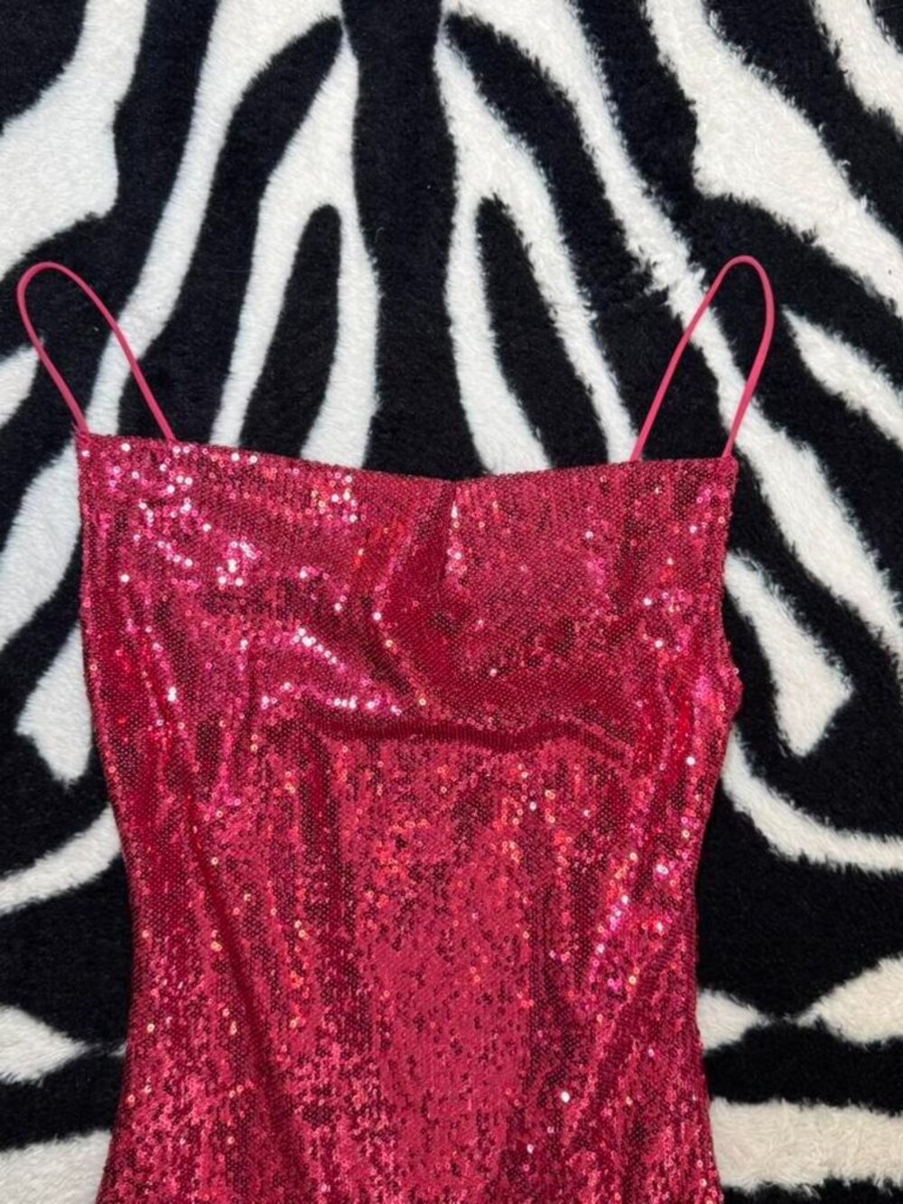 MOTEL Barbie Metallic Pink Benia Sequin Mini Party Dress Y2K Size Small - Picture 4 of 5